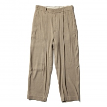LINEN SILK TWILL / 2 TUCK PANTS - Beige