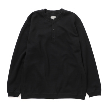 HONEYCOMB HENRY-NECK TEE - Black