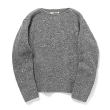 AURALEE / オーラリー | LOW-GAUGE HOMESPUN TWEED KNIT BOAT-NECK P/O (レディース) - Top Charcoal