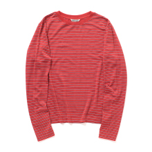 AURALEE / オーラリー | SOFT SMOOTH WOOL STRIPE JERSEY L/S TEE (レディース) - Red Stripe