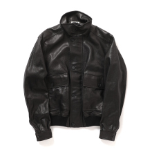 AURALEE / オーラリー | TEXTURED LAMB LEATHER BLOUSON (メンズ) - Black