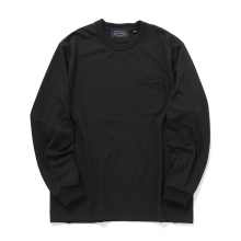 HAND ROOM / ハンドルーム | COTTON LIKE POLYESTER  LONG T-SHIRTS - Black