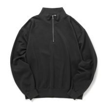 SUPER HIGH GAUGE SWEAT HALF ZIP P/O (レディース) - Ink Black