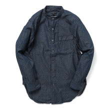 ENGINEERED GARMENTS / エンジニアドガーメンツ | Banded Collar Shirt - Polka Dot Chambray - Indigo