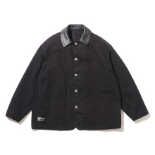 FreshService / フレッシュサービス | COTTON CANVAS LEATHER COLLAR WORK JACKET - Black