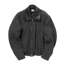 YOKE / ヨーク | Herringbone Tweed Zip Blouson - Black