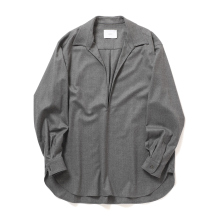 ssstein / シュタイン | WOOL FLANNEL OVERSIZED SKIPPER SHIRT - Grey