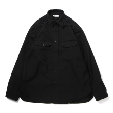 INTERIM / インテリム | MILITARY WOOL SERGE CPO SHIRTS - Black
