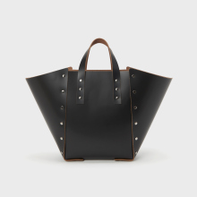 assemble hand bag wide M / Black
