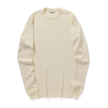 AURALEE / オーラリー | WOOL SILK SOFT RIB L/S TEE (メンズ) - Ivory