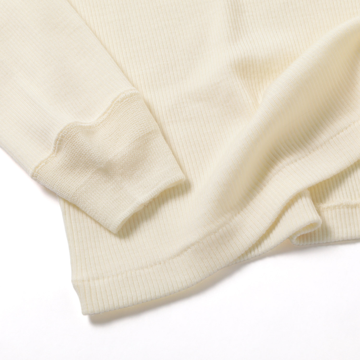 WOOL SILK SOFT RIB L/S TEE 袖口