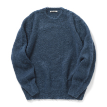 AURALEE / オーラリー | BRUSHED SUPER KID MOHAIR KNIT P/O (メンズ) - Light Navy