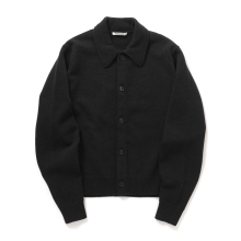 AURALEE / オーラリー | SUPER FINE WOOL KNIT SHIRT CARDIGAN (メンズ) - Top Black