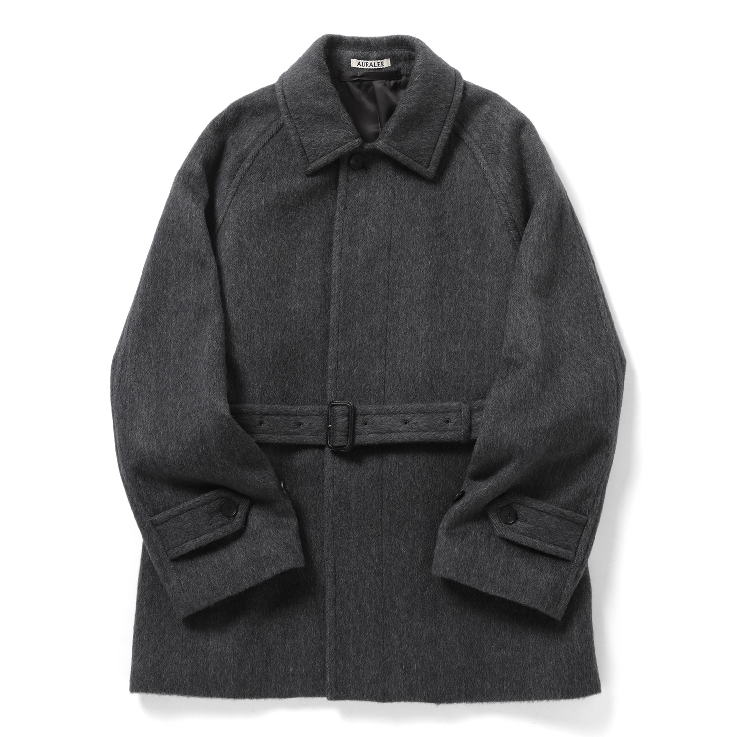 HAIRY WOOL MOHAIR CHAMBRAY SOUTIEN COLLAR COAT