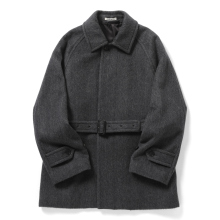 AURALEE / オーラリー | HAIRY WOOL MOHAIR CHAMBRAY SOUTIEN COLLAR COAT (レディース) - Dark Gray