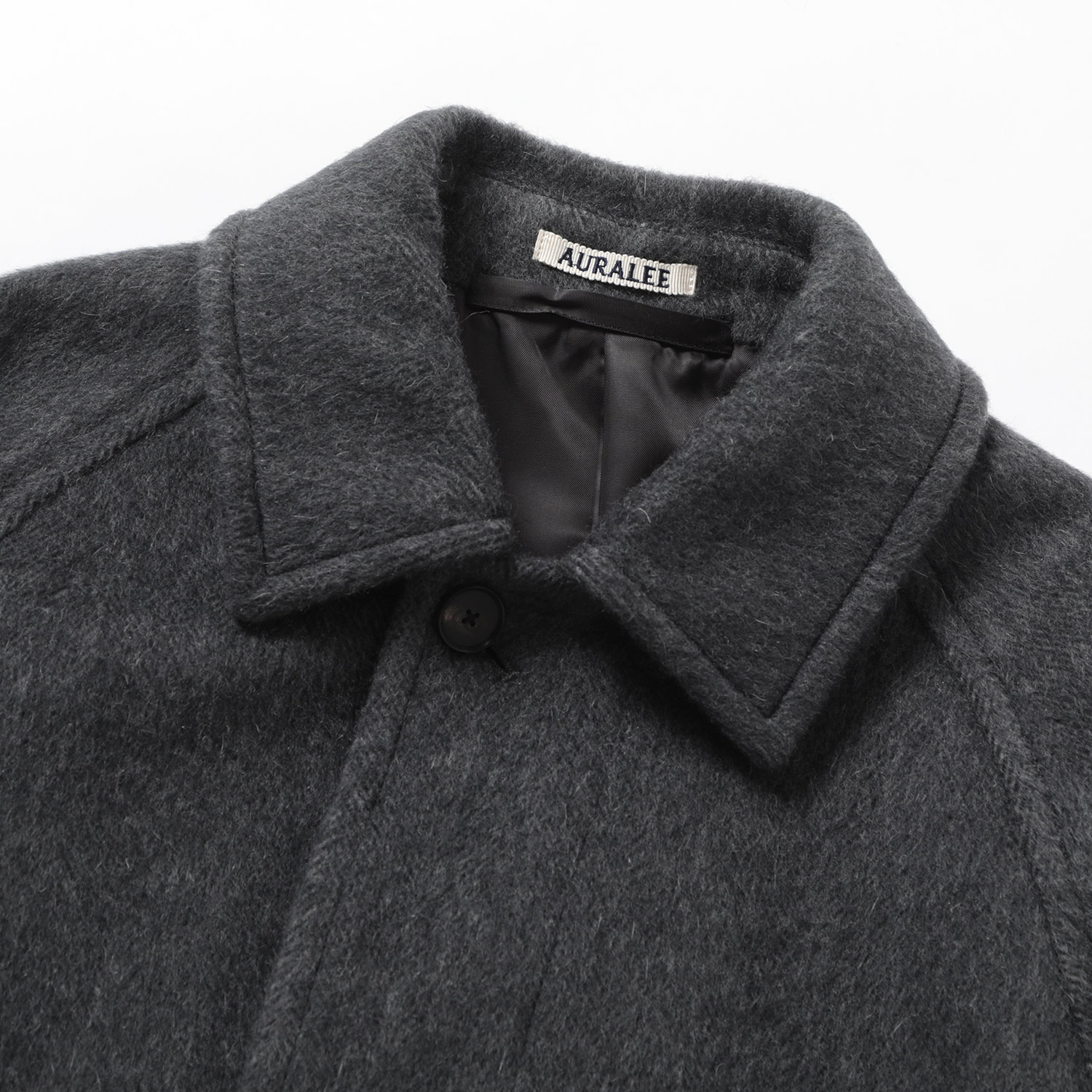 HAIRY WOOL MOHAIR CHAMBRAY SOUTIEN COLLAR COAT 襟元
