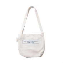 COW BOOKS / カウブックス | Linen Shoulder Tote - White × Blue