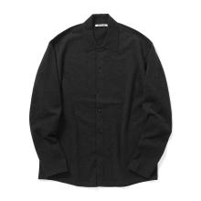 AURALEE / オーラリー | HIGH TWIST WOOL KNIT SHIRT CARDIGAN (メンズ) - Charcoal
