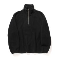 Wool Fleece Half Zip Pullover - Black