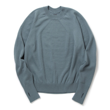 AGING WOOL SIGNATURE CREW NECK - Gray Blue
