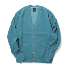 BABY ALPACA KURUMI TENJIKU V CARDIGAN - Sax Blue
