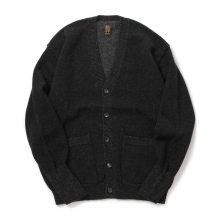 BABY ALPACA KURUMI TENJIKU V CARDIGAN - Black
