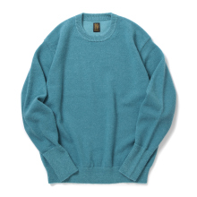BABY ALPACA KURUMI TENJIKU CREW NECK - Sax Blue