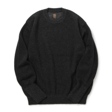BABY ALPACA KURUMI TENJIKU CREW NECK - Black