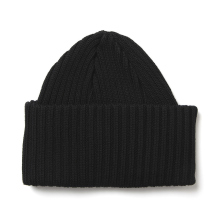 BATONER / バトナー | SOLID WOOL SHORT KNIT CAP (ユニセックス) - Black
