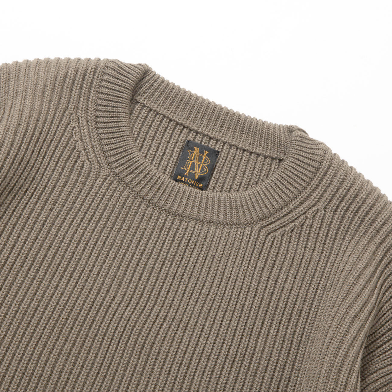 SOLID WOOL RIB CREW NECK 袖口