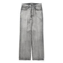 AURALEE / オーラリー | FADED HEAVY DENIM CENTER-PLEATED PANTS (メンズ) - Faded Black