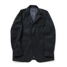 Smoking Jacket - Solid Poly Wool Flannel - Dk.Navy