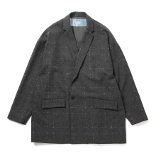 Dulcamara / ドゥルカマラ | ファジーチェックダブルJK - Charcoal Gray