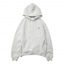 C8-W133-pieces CHAMPION HOODED SWEATSHIRT - T.Gray