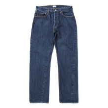 Straight 5 Pocket Pants (Real Indigo) - Dark Blue Damage
