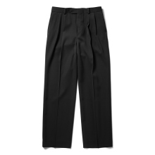LIGHT WOOL MAX GABARDINE TWO-TUCK SLACKS (メンズ) - Top Black
