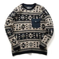 Mt RAINIER DESIGN | MR41324 JACQUARD KNIT CREW SWEATER - D.Navy